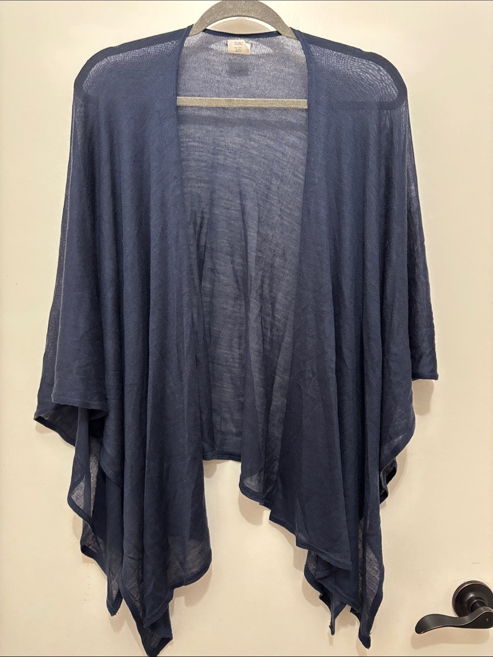 Christopher & Banks Navy Open-Front Lightweight Draped Cardigan